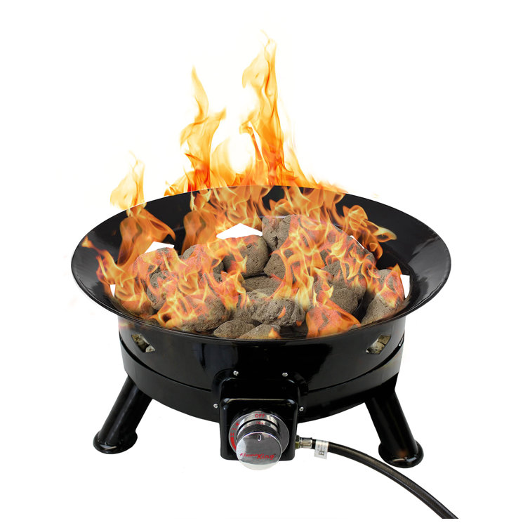 Flame King 24 inch Portable Smokeless Propane Fire Pit Cover and